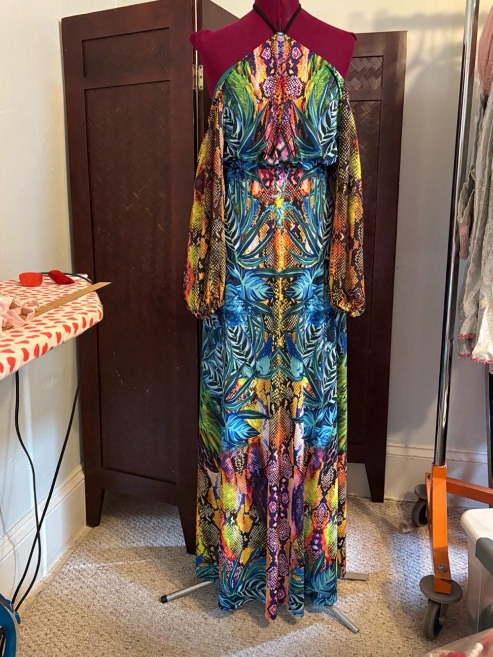 Y2K Fashion Venus brand snakeskin print JLo dress Gautier style print Medium